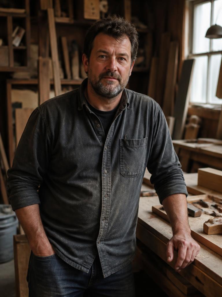 Keith Eich in his workshop